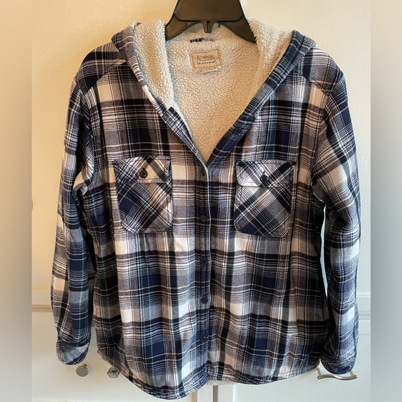 Boston Traders Sherpa Lined Hooded Flannel Shirt Jacket - Picture 3 of 14